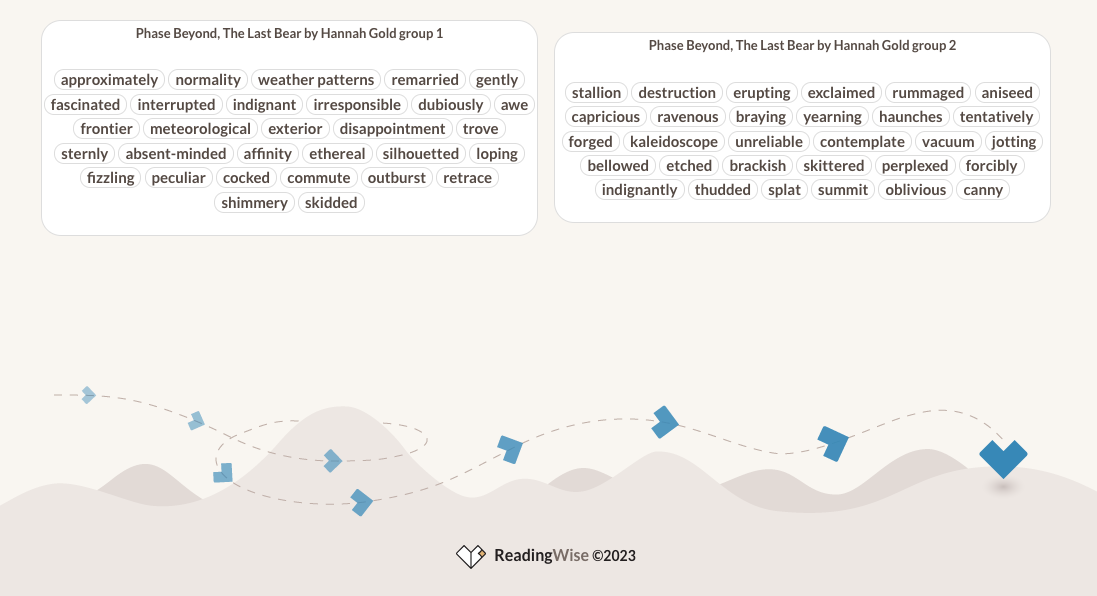  The Last Bear by Hannah Gold - Vocabulary
