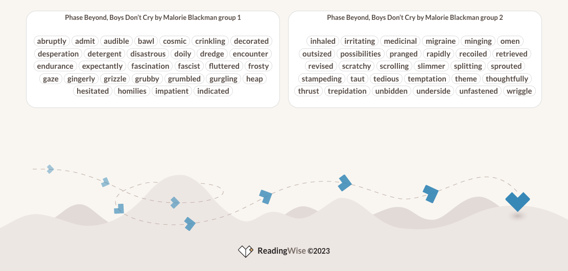 Boys Don't Cry by Malorie Blackman - Vocabulary