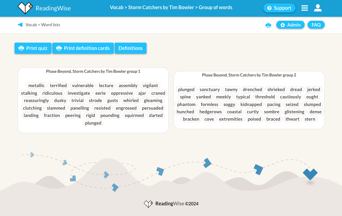  Storm Catchers by Tim Bowler - Vocabulary