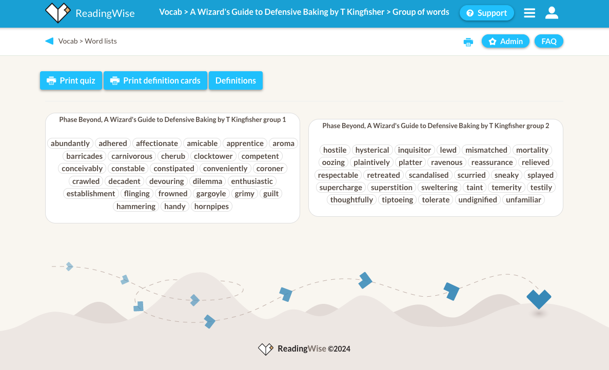  A Wizard's Guide to Defensive Baking by T. Kingfisher - Vocabulary