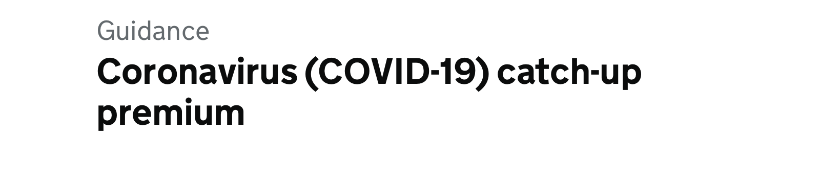 Catch Up Funding 2020 - 2021